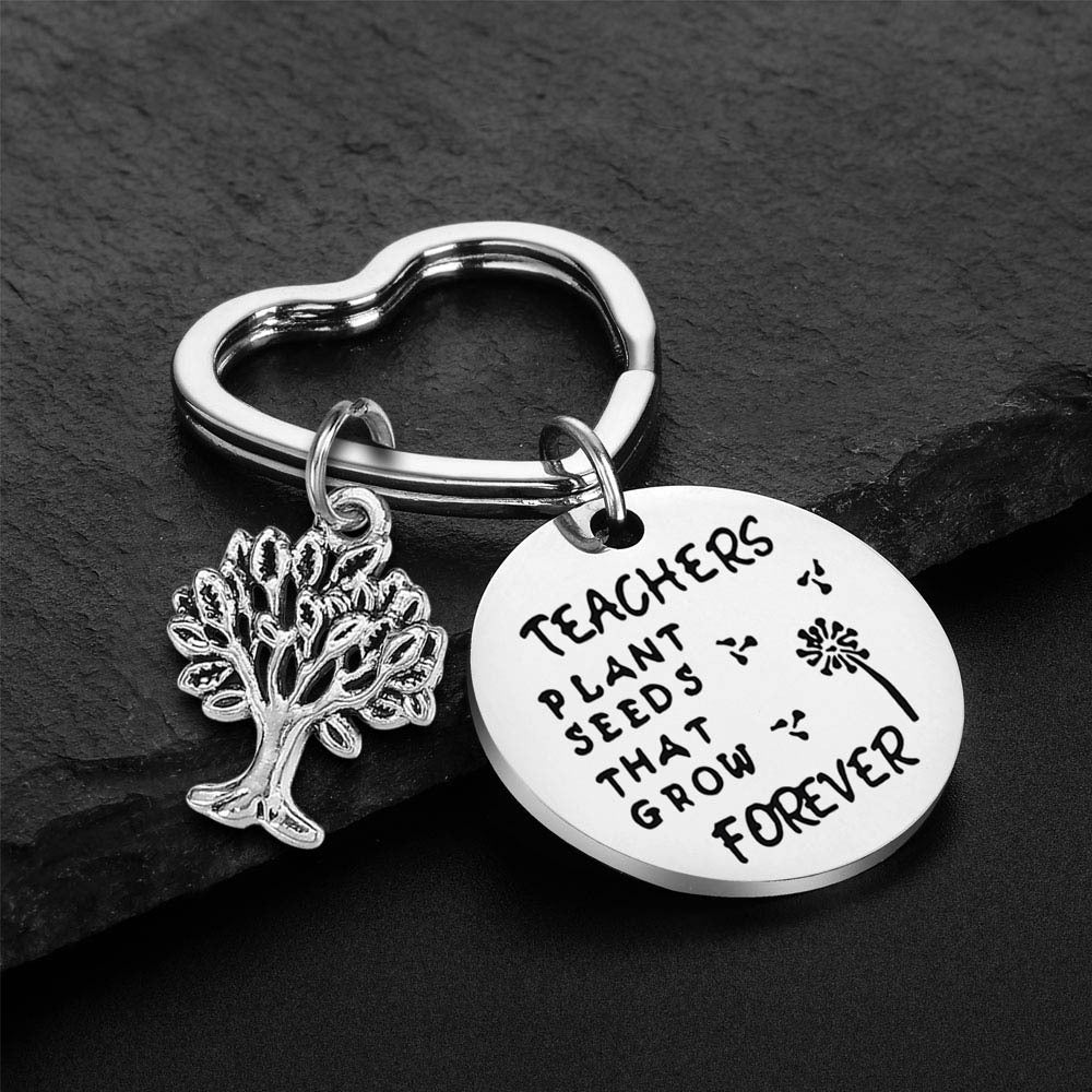 Wholesale Teacher's Day Stainless Steel Keychain Thanksgiving